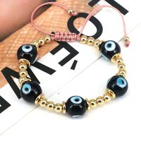 Classical Ethnic Style Simple Style Round Devil's Eye Glass Copper Wholesale Bracelets main image 4