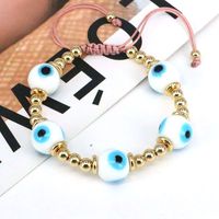 Classical Ethnic Style Simple Style Round Devil's Eye Glass Copper Wholesale Bracelets main image 6