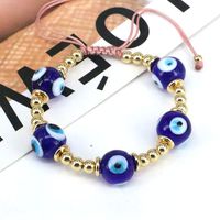 Classical Ethnic Style Simple Style Round Devil's Eye Glass Copper Wholesale Bracelets main image 5