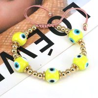 Classical Ethnic Style Simple Style Round Devil's Eye Glass Copper Wholesale Bracelets main image 2