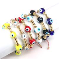 Classical Ethnic Style Simple Style Round Devil's Eye Glass Copper Wholesale Bracelets main image 1