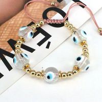Classical Ethnic Style Simple Style Round Devil's Eye Glass Copper Wholesale Bracelets sku image 6