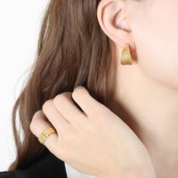 1 Pair Artistic C Shape Plating Brass 18k Gold Plated Ear Studs main image 3