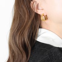 1 Pair Artistic C Shape Plating Brass 18k Gold Plated Ear Studs main image 1