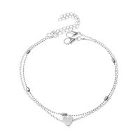 Simple Style Round Heart Shape Gold Plated Silver Plated Imitation Pearl Alloy Wholesale Anklet main image 6