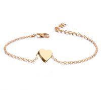Simple Style Round Heart Shape Gold Plated Silver Plated Imitation Pearl Alloy Wholesale Anklet sku image 1