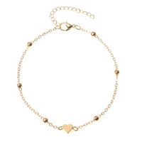 Simple Style Round Heart Shape Gold Plated Silver Plated Imitation Pearl Alloy Wholesale Anklet sku image 3