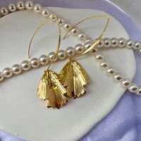 Wholesale Jewelry 1 Pair Vintage Style Ginkgo Leaf Metal Gold Plated Drop Earrings main image 5