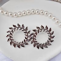 Wholesale Jewelry 1 Pair Vintage Style Leaves Alloy Gold Plated Silver Plated Ear Studs sku image 2