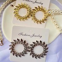Wholesale Jewelry 1 Pair Vintage Style Leaves Alloy Gold Plated Silver Plated Ear Studs main image 2