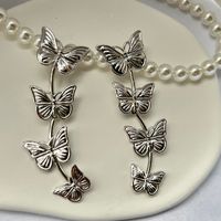 Wholesale Jewelry 1 Pair Artistic Butterfly Alloy Gold Plated Silver Plated Drop Earrings sku image 2
