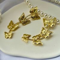 Wholesale Jewelry 1 Pair Artistic Butterfly Alloy Gold Plated Silver Plated Drop Earrings main image 3