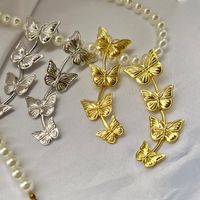 Wholesale Jewelry 1 Pair Artistic Butterfly Alloy Gold Plated Silver Plated Drop Earrings main image 5