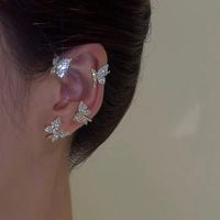 Fashion Star Butterfly Snowflake Copper Rhinestones Ear Clips 1 Piece sku image 19