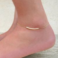 Simple Style Animal Cross Moon Gold Plated Silver Plated Imitation Pearl Alloy Wholesale Anklet main image 4