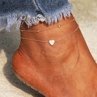 Simple Style Animal Cross Moon Gold Plated Silver Plated Imitation Pearl Alloy Wholesale Anklet main image 3