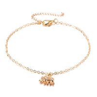 Simple Style Animal Cross Moon Gold Plated Silver Plated Imitation Pearl Alloy Wholesale Anklet sku image 15