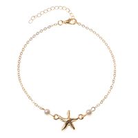 Simple Style Animal Cross Moon Gold Plated Silver Plated Imitation Pearl Alloy Wholesale Anklet sku image 26