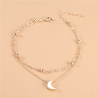 Simple Style Animal Cross Moon Gold Plated Silver Plated Imitation Pearl Alloy Wholesale Anklet sku image 43