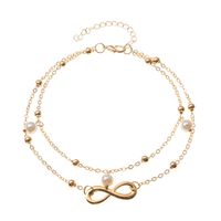 Simple Style Animal Cross Moon Gold Plated Silver Plated Imitation Pearl Alloy Wholesale Anklet sku image 39