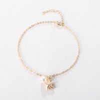 Simple Style Animal Cross Moon Gold Plated Silver Plated Imitation Pearl Alloy Wholesale Anklet sku image 29
