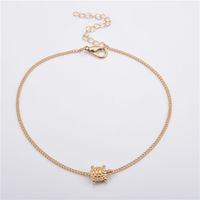 Simple Style Animal Cross Moon Gold Plated Silver Plated Imitation Pearl Alloy Wholesale Anklet sku image 21