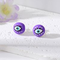 Wholesale Jewelry 1 Pair Funny Devil's Eye Eye Eye Artificial Pearl Ear Studs sku image 1