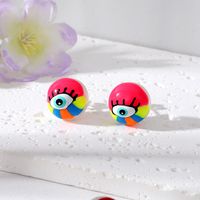 Wholesale Jewelry 1 Pair Funny Devil's Eye Eye Eye Artificial Pearl Ear Studs sku image 3