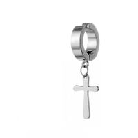 1 Piece Fashion Cross Titanium Steel Plating Drop Earrings sku image 1