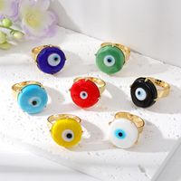 Simple Style Devil's Eye Glass Copper Rings main image 1
