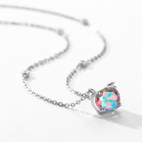 Elegant Round Sterling Silver Plating Inlay Zircon Rhodium Plated Pendant Necklace main image 1