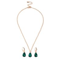 Elegant Water Droplets Alloy Inlay Artificial Diamond Women's Earrings Necklace main image 3