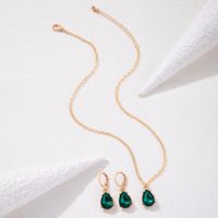 Elegant Water Droplets Alloy Inlay Artificial Diamond Women's Earrings Necklace main image 2