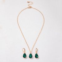 Elegant Water Droplets Alloy Inlay Artificial Diamond Women's Earrings Necklace main image 1