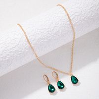 Elegant Water Droplets Alloy Inlay Artificial Diamond Women's Earrings Necklace main image 5