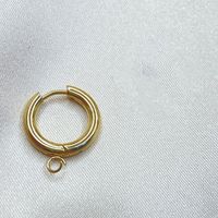1 Piece Simple Style Round Titanium Steel Plating Earrings sku image 4