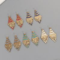 Wholesale Jewelry 1 Pair Bohemian Color Block Seed Bead Drop Earrings main image 5