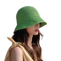Women's Japanese Style Solid Color Straw Hat main image 5