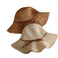 Women's Vacation Solid Color Bowknot Sun Hat main image 2