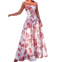Women's Swing Dress Casual Square Neck Printing Sleeveless Flower Maxi Long Dress Holiday main image 5