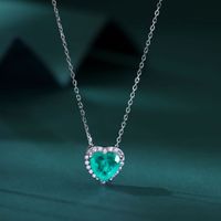 Simple Style Heart Shape Sterling Silver Plating Inlay Zircon Pendant Necklace main image 1