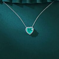Simple Style Heart Shape Sterling Silver Plating Inlay Zircon Pendant Necklace main image 6