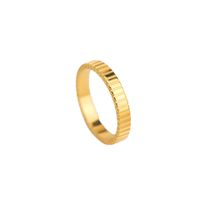 Stainless Steel 18K Gold Plated Simple Style Plating Geometric Rings main image 4
