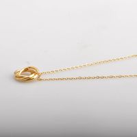 Acero Titanio Chapados en oro de 18k Estilo Simple Enchapado Circulo Diamantes De Imitación Collar main image 2