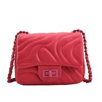 Women's Pu Leather Solid Color Classic Style Square Flip Cover Lock Clasp Crossbody Bag sku image 1