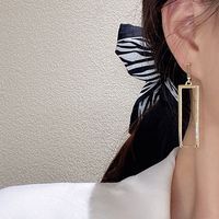 1 Pair Simple Style Commute Rectangle Alloy Drop Earrings main image 4