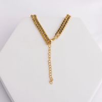 Punk Waves Stainless Steel Plating 18k Gold Plated Necklace main image 4