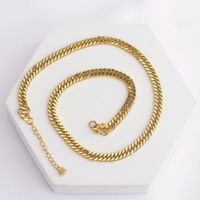 Punk Waves Stainless Steel Plating 18k Gold Plated Necklace sku image 1