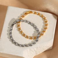 Luxurious Geometric Copper Inlay Zircon Bracelets main image 1