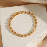 Luxurious Geometric Copper Inlay Zircon Bracelets main image 4